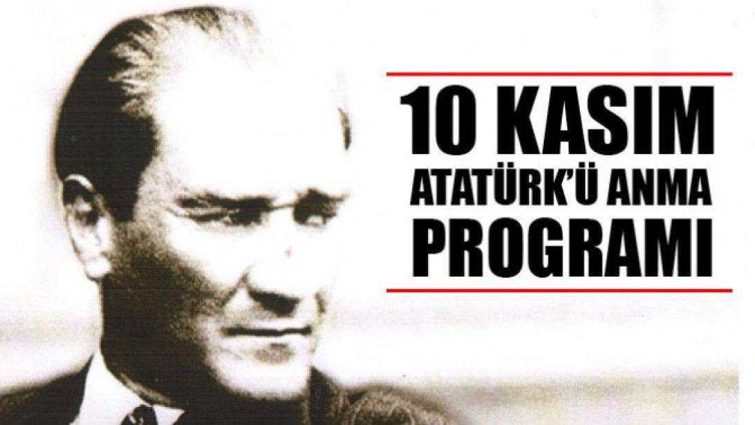 10 Kasım Atatürkü Anma Programı Atatürk Ortaokulunda Gerçekleştirildi