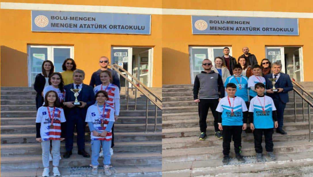 Mengen Atatürk Ortaokulu Okul Sporları Bocce Dalında İlçemize Çifte Kupayla Döndü