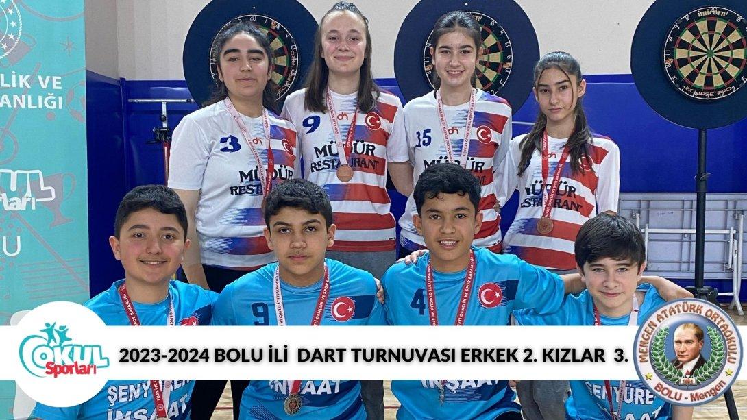 İlçemize Mengen Atatürk Ortaokulu Dart Takımları Kupalarla Döndü