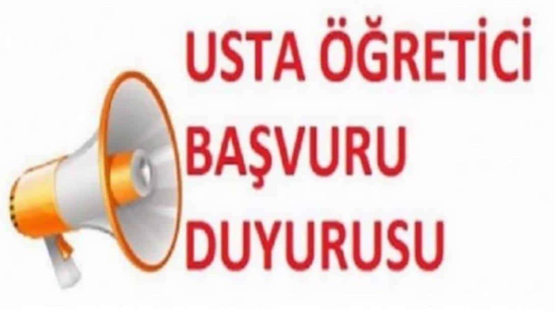 2024 - 2025 EĞİTİM ÖĞRETİM YILI USTA ÖĞRETİCİ BAŞVURU DUYURUSU